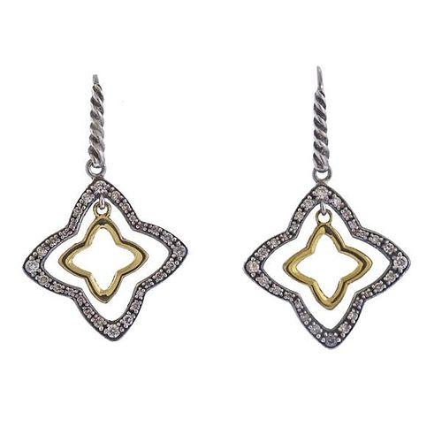 David Yurman Venetian Quatrefoil Diamond  Earrings