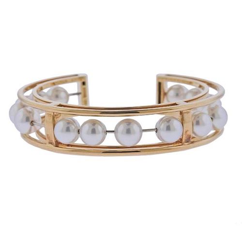 Assael 18k Gold Pearl Cuff Bracelet