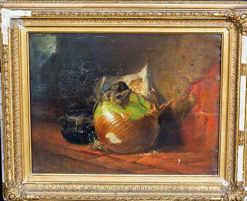 Still Life Mice & Onion Study Oil Painting