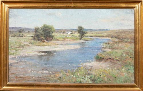 Impressionist River Landscape Oil Painting