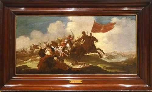 Battle War Landscape Cavalry Oil Painting