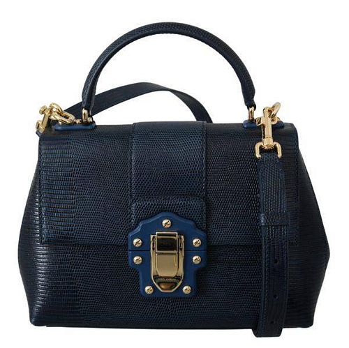 Blue Leather Hand Shoulder Sling Borse LUCIA Purse Bag