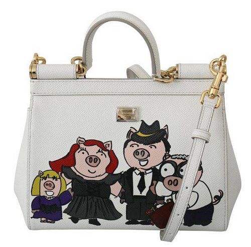 White Family Pig Shoulder Borse SICILY Leather Bag