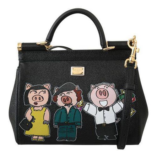 Black Family Pig Shoulder Borse SICILY Leather Bag