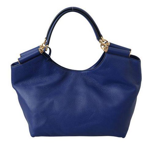 Blue Handbag SICILY Leather Tote Purse Shopping