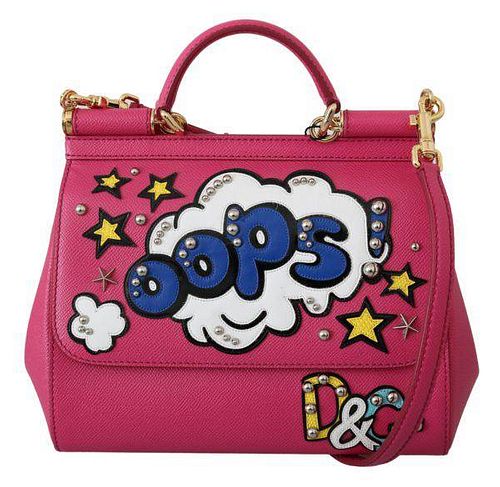 Pink Cartoon Shoulder Borse Satchel SICILY Leather Bag