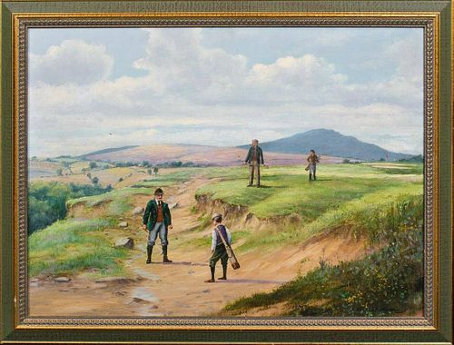 Golfing On The Fairway Oil Painting