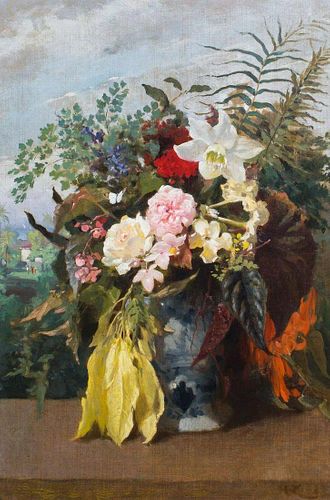 Still Life Of Summer Flowers Oil Painting