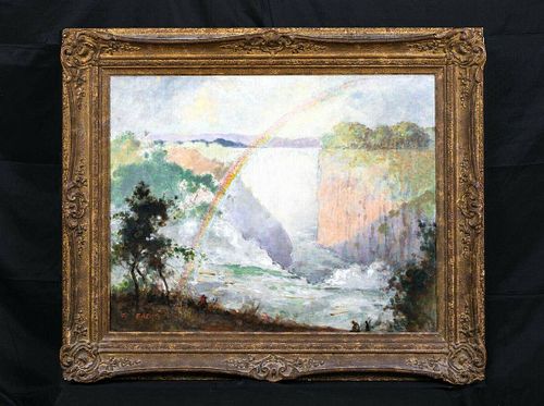 Rainbow Waterfall Landscape Oil Painting