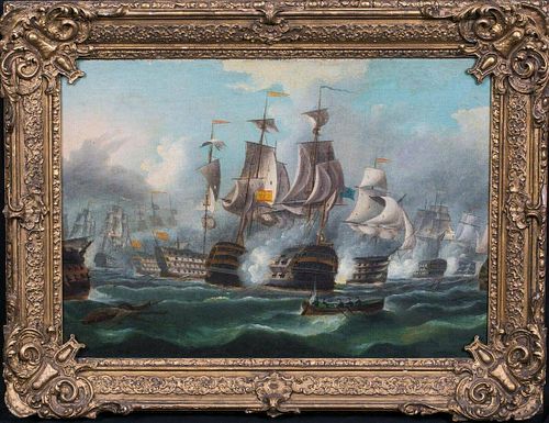 British Royal Navy The Battle Of Trafalgar 1805 Oil