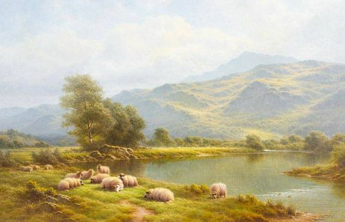 Landscape On The Lledr Sheep Oil Painting