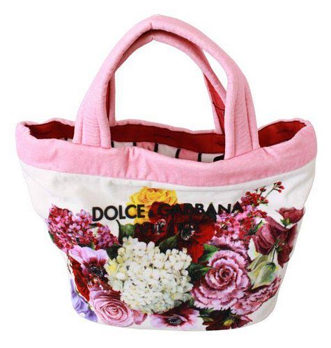 White Floral Handbag Shopping Tote Large Velvet Bag