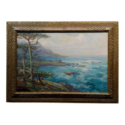 Sur California Coastline Impressionist Oil Painting