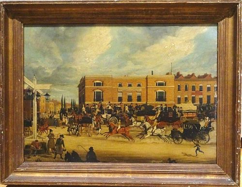 Elephant & Castle Horse Carriages Oil Painting
