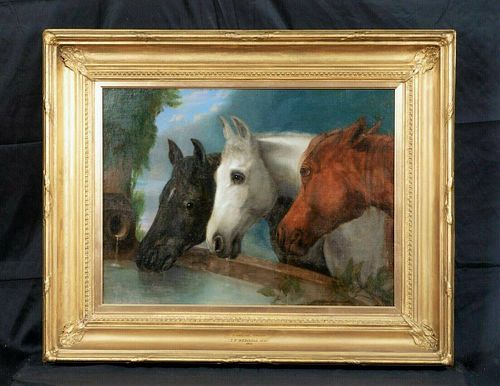 Portrait of Three Horse Heads Oil Painting