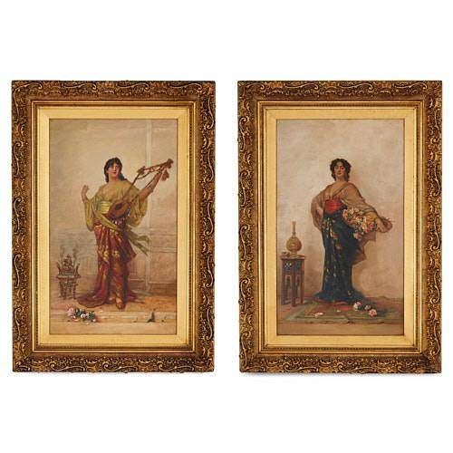 PAIR OF ORIENTALIST PAINTINGS BY J.E. HILL