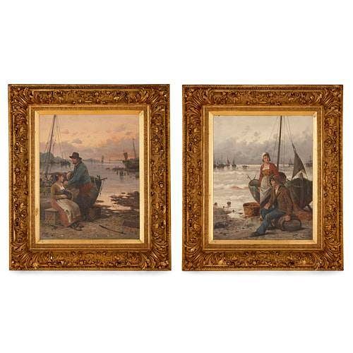 PAIR OF 19TH CENTURY DUTCH HARBOURSIDE PAINTINGS BY