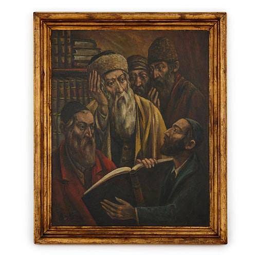 STUDYING THE TORAH', POLISH OIL PAINTING BY BRYKS