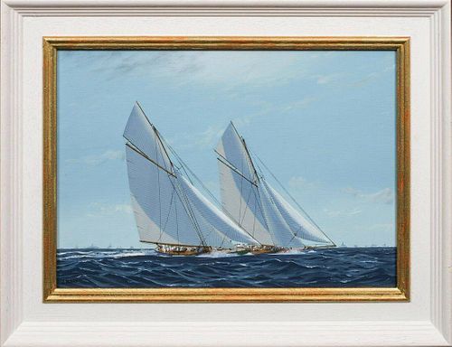 America's Cup Series 13th Challenge 1920 Oil Painting