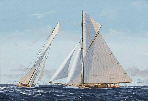 America's Cup Series 12th Challenge 1903 Oil Painting