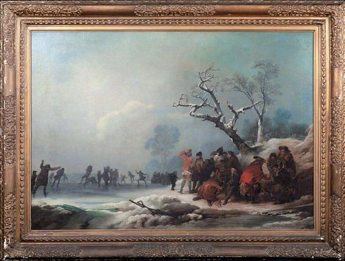 Winter Landscape Hyde Park Ice Skating Oil Painting