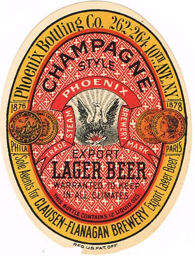 1895 Champagne Style Export Lager Beer 12oz NY32-24 New York, New York