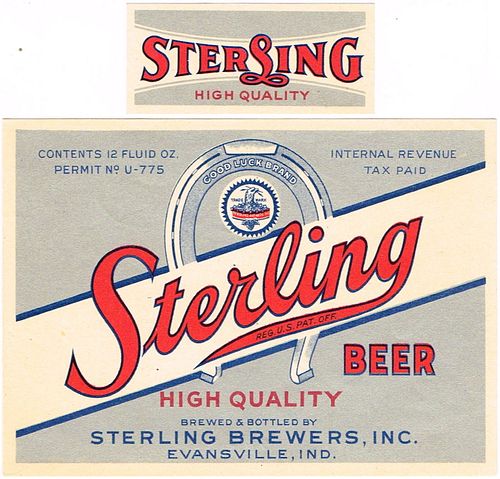 1935 Sterling Beer 12oz CS12-5 Evansville, Indiana