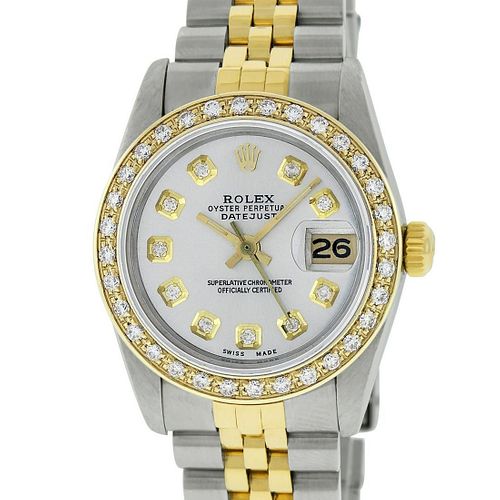 Rolex Mid-Size Datejust Watch SS & 18K Yellow Gold