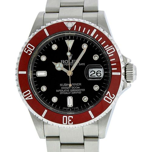 Rolex Mens Submariner 16610 Watch Stainless Steel Black