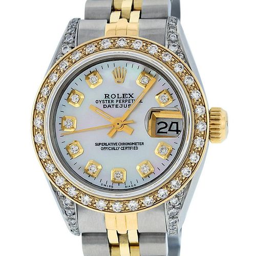 Rolex Ladies Datejust Watch SS & 18K Yellow Gold MOP