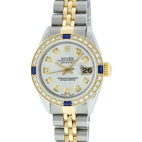 Rolex Ladies Datejust Watch SS & 18K Yellow Gold Silver