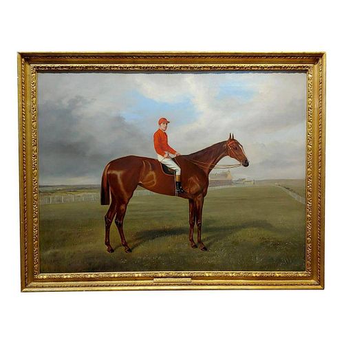 Jockey On His Race Horse Oil Painting