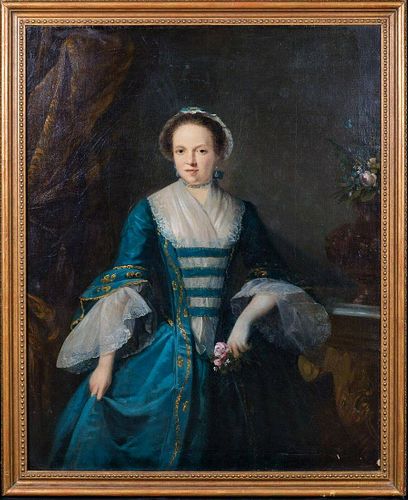 Lady & Rose Portrait Oil Painting