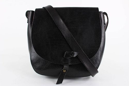 Lucky Brand Black Leather Crossbody Flap Bag