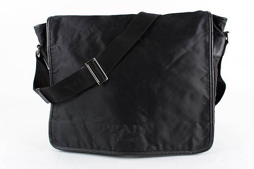 Prada Black Tessuto Messenger Crossbody Bag