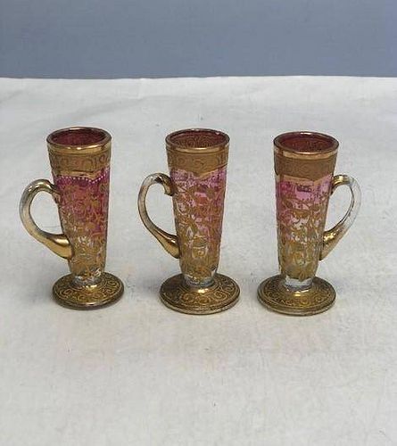 Name: Set of three moser glasses Size: 8 cm