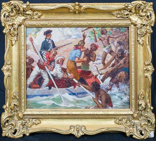 Explorer Captain James Cook In Hawaii Oil Painting