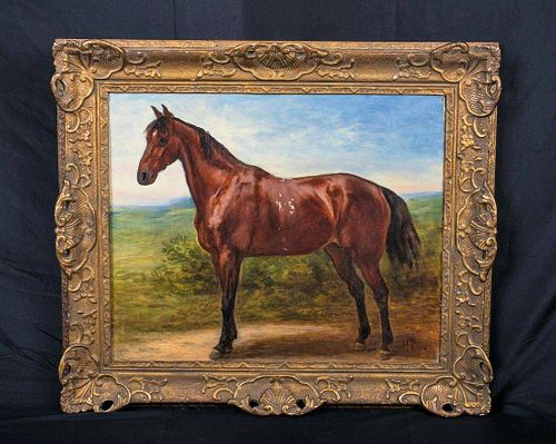 Horse In A Landscape Portrait Oil Painting
