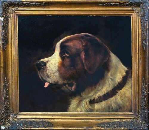 Portrait of A Saint Bernard Dog Oil Painting