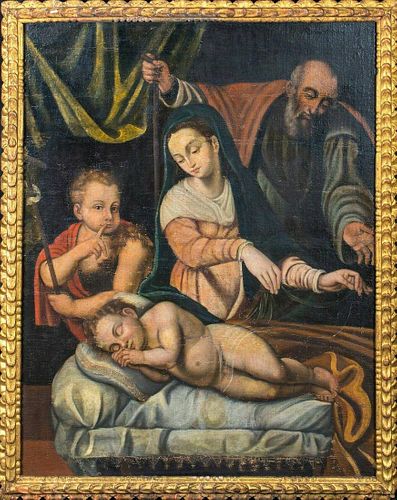 Holy Family & Infant St John Oil Painting