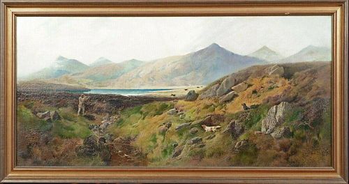 Highland Hunting & Gun Dogs Landscape Oil Painting
