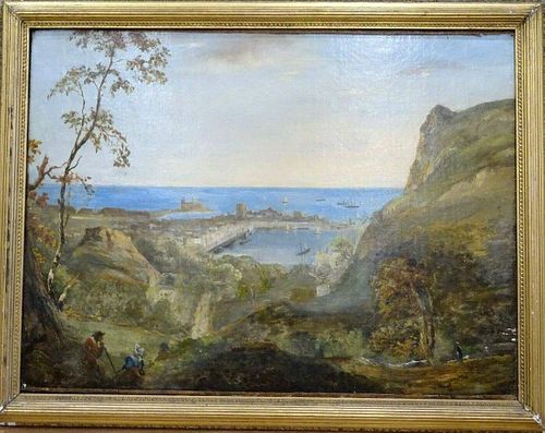 Landscape Cherbourg Harbour Oil Painting