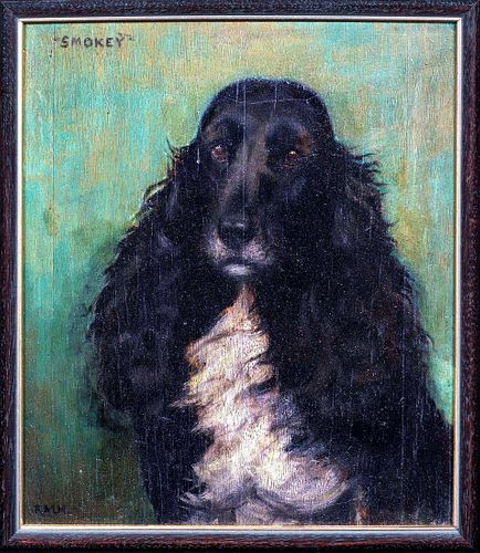 Cocker Spaniel Dog Portrait "Smokey" Oil Painting