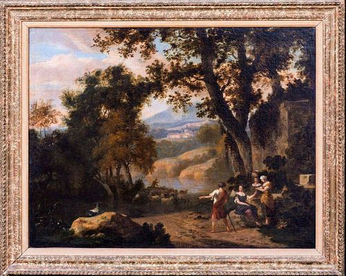 Classical Arcadian Landscape Oil Painting