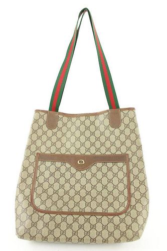 Gucci Supreme GG Web Large Shopping Tote Bag