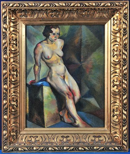PORTRAIT OF A NUDE WOMEN OIL PAINTING