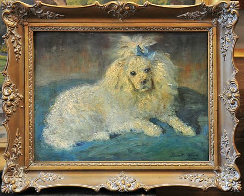 PORTRAIT OF A DOG OIL PAINTING
