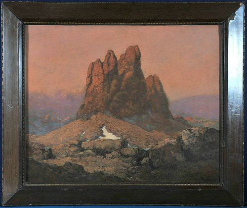 LANDSCAPE WITH MOUNTAINS OIL PAINTING