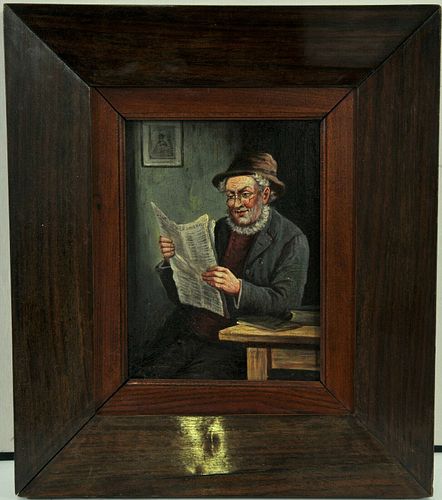 PORTRAIT OF A READING MAN OIL PAINTING