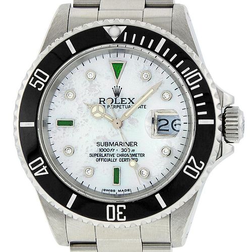 Rolex Mens Submariner 16610 Watch Stainless Steel MOP